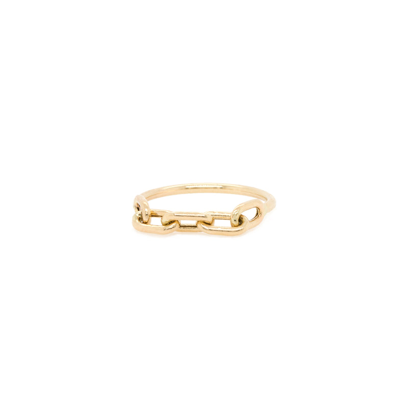 Zoë Chicco 14kt Gold Square Oval Link Chain Ring