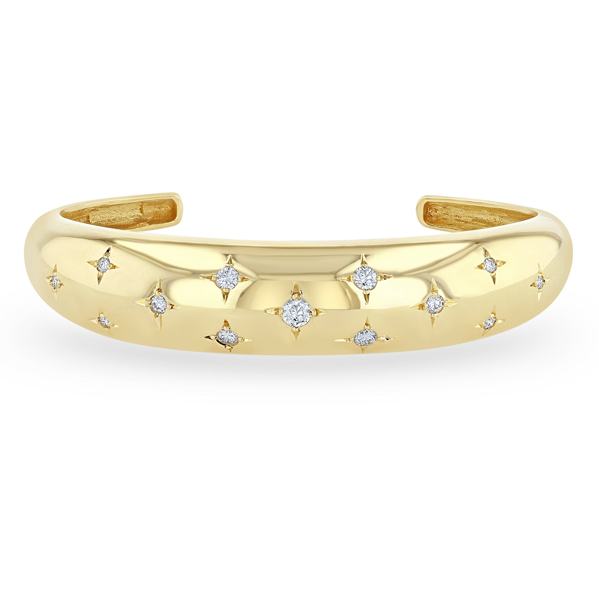 Zoë Chicco 14k Gold Scattered Diamonds Medium Aura Cuff Bracelet
