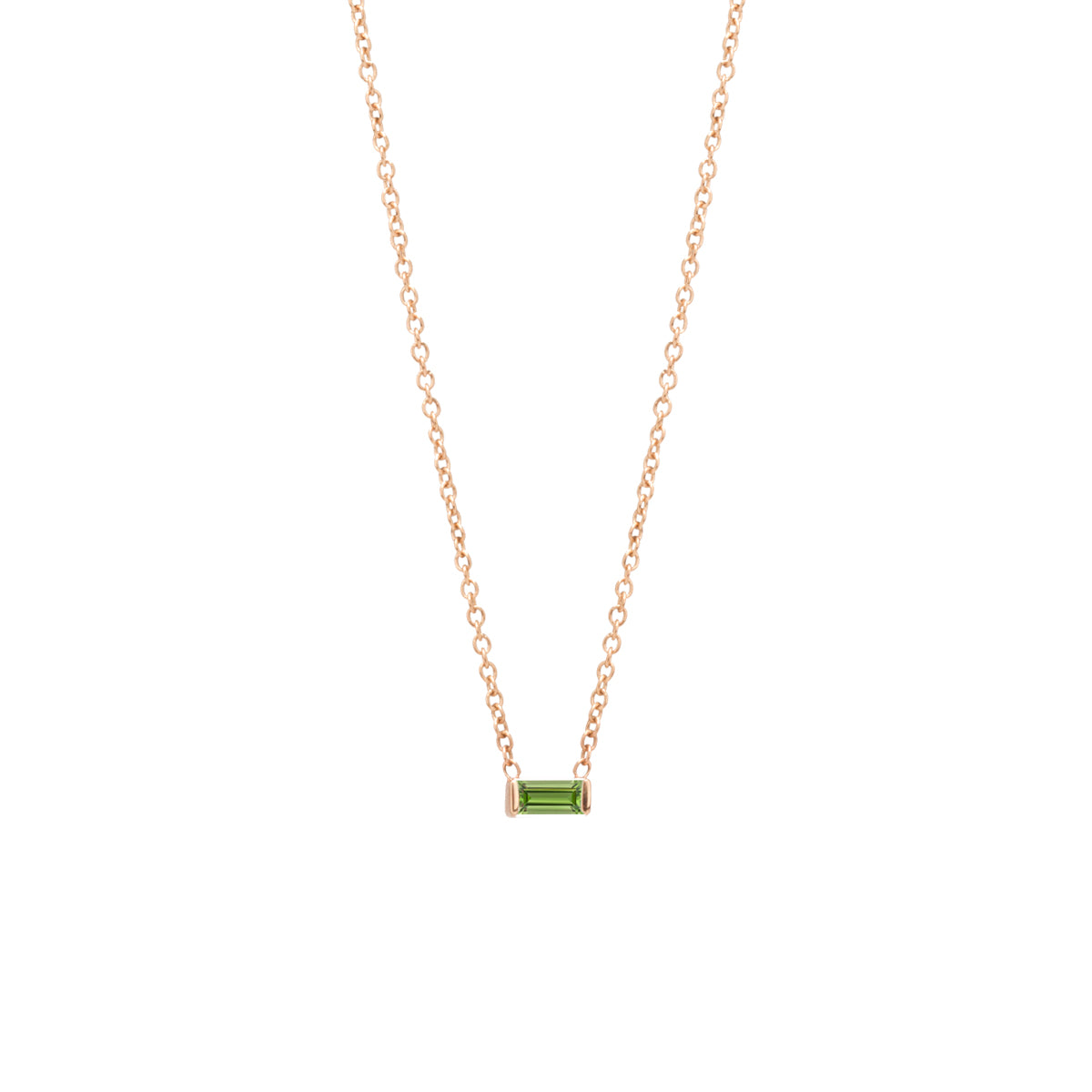 Zoë Chicco 14k Gold Peridot Baguette Necklace | August Birthstone