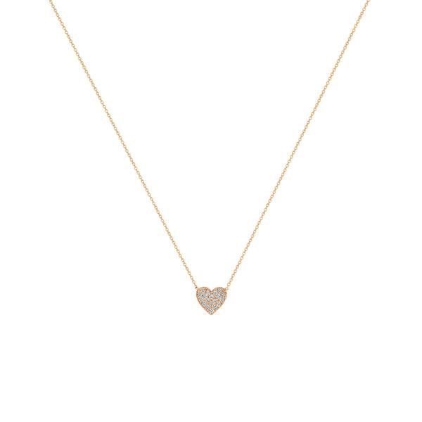 Zoe Chicco 14kt Gold Midi Bitty Pavé Diamond Heart Necklace