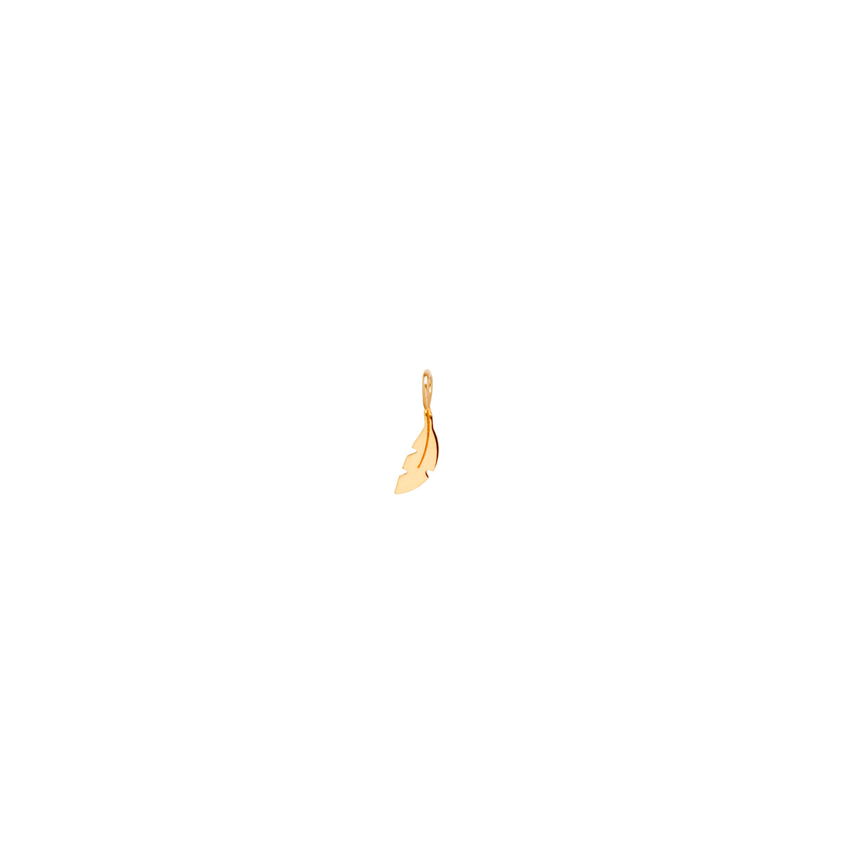 14k Single Midi Bitty Feather Charm - SALE