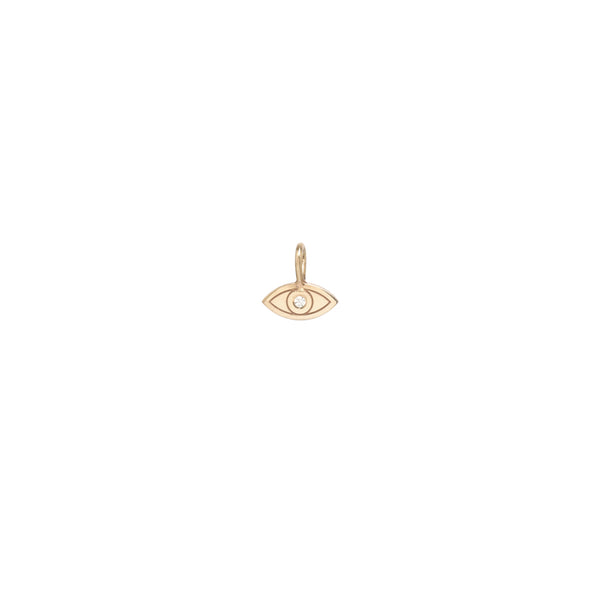 Zoë Chicco 14kt Gold Midi Bitty Diamond Evil Eye Charm Pendant