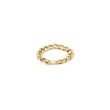 14k Medium Curb Chain Ring with Floating Diamond