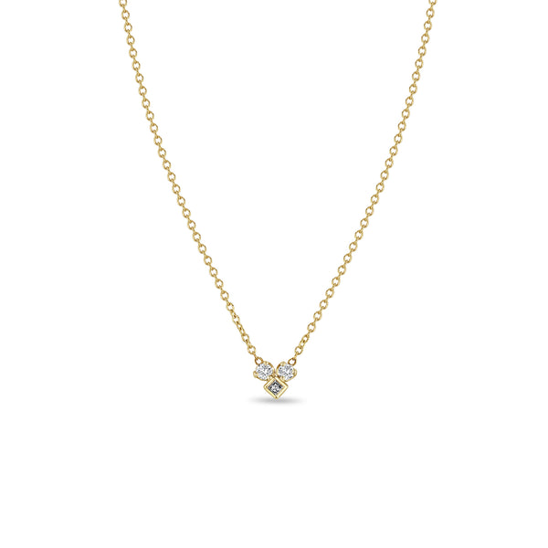 Zoë Chicco 14k Yellow Gold Princess & Prong Diamond Heart Shape Necklace