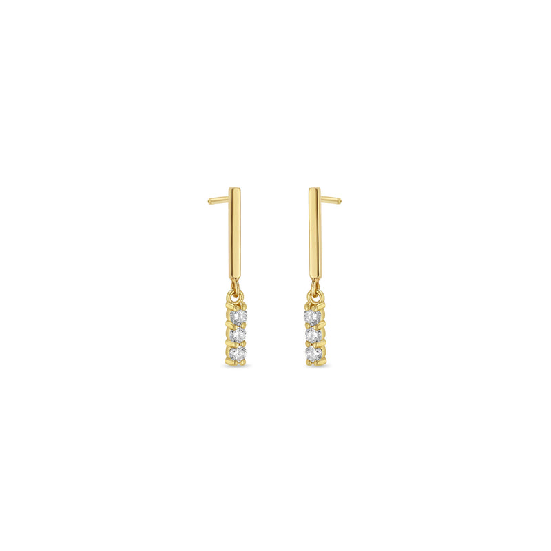Zoë Chicco 14k Mixed Gold & Diamond Bar Drop Earrings