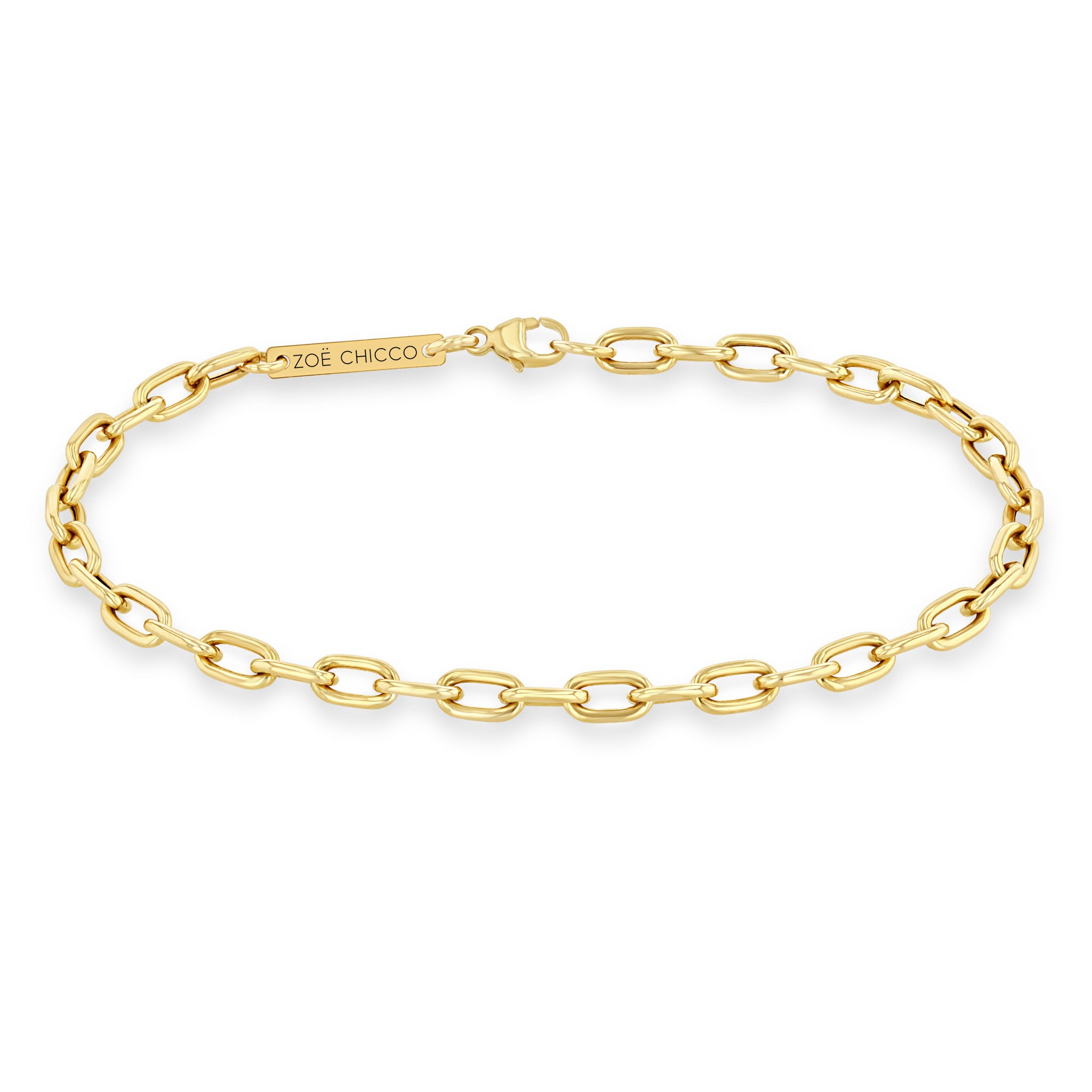 Zoë Chicco 14k Gold Medium Square Oval Link Chain Bracelet