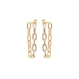 Zoë Chicco 14kt Gold Medium Square Oval Link Chain Dangle Hoop Earrings