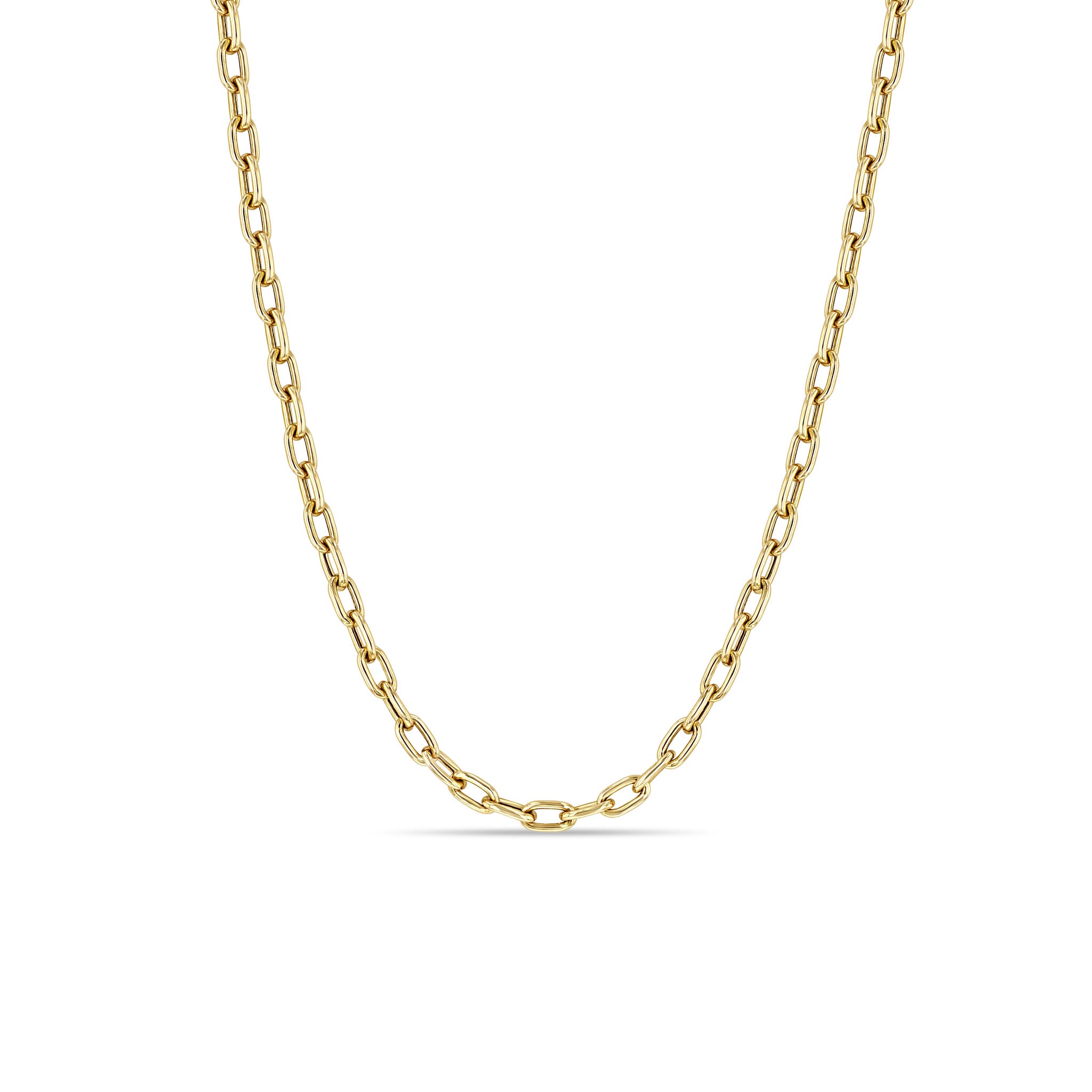 Zoë Chicco 14k Gold Medium Square Oval Link Chain Necklace