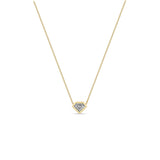 One of a kind Zoë Chicco 14k Gold .74 ctw Shield Diamond Bezel Necklace