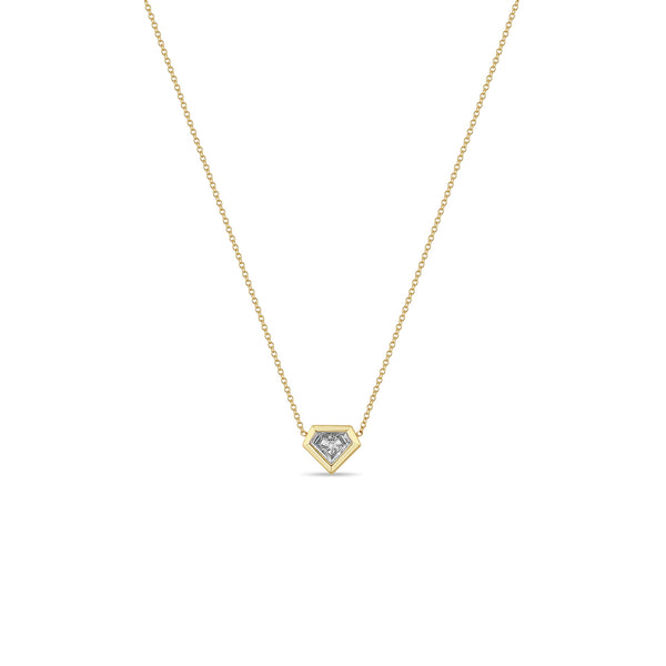 One of a Kind Zoë Chicco 14k Gold .60 CTW Shield Diamond Bezel Necklace