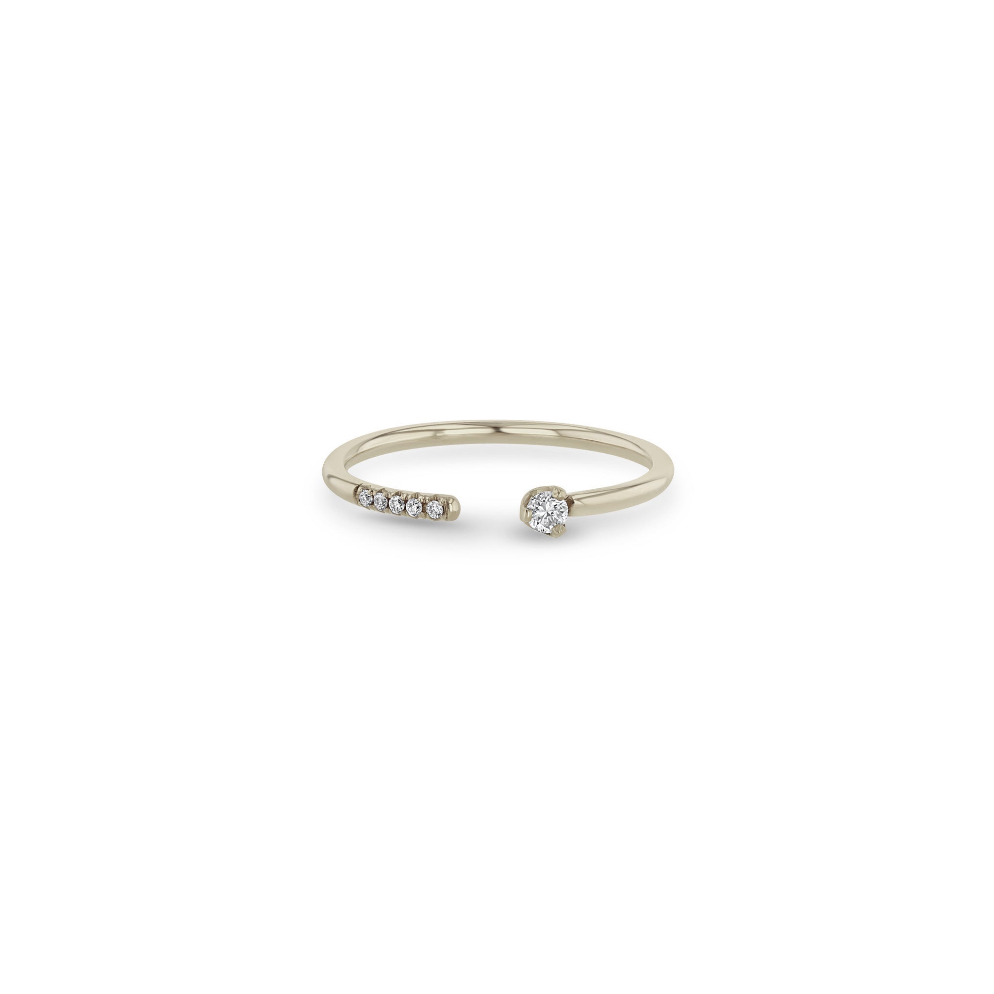 Zoë Chicco 14k Gold Prong & Pavé Diamond Open Ring