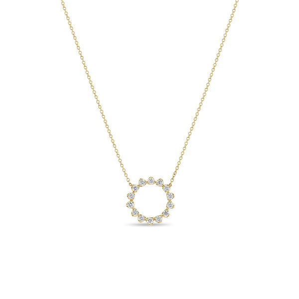 Zoë Chicco 14k Gold Prong Diamond Circle Necklace