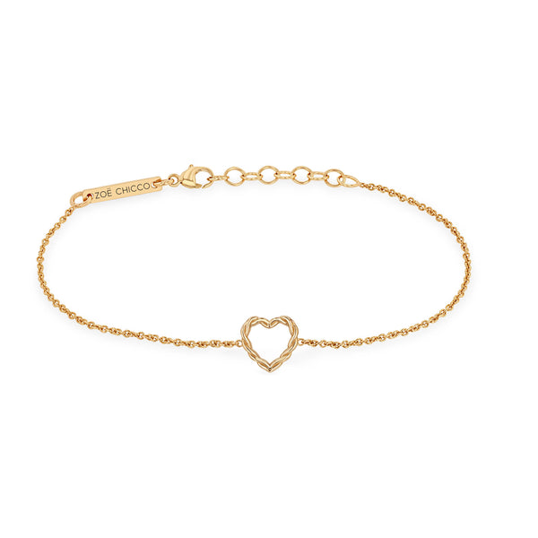 Zoë Chicco 14k Gold Small Twisted Heart Bracelet