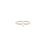 Zoe Chicco 14kt Gold Prong Pearl & French Pavé Diamond Ring