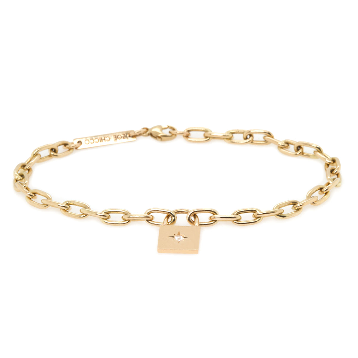 Louis Vuitton 18K White Gold Padlock & Square Link Bracelet