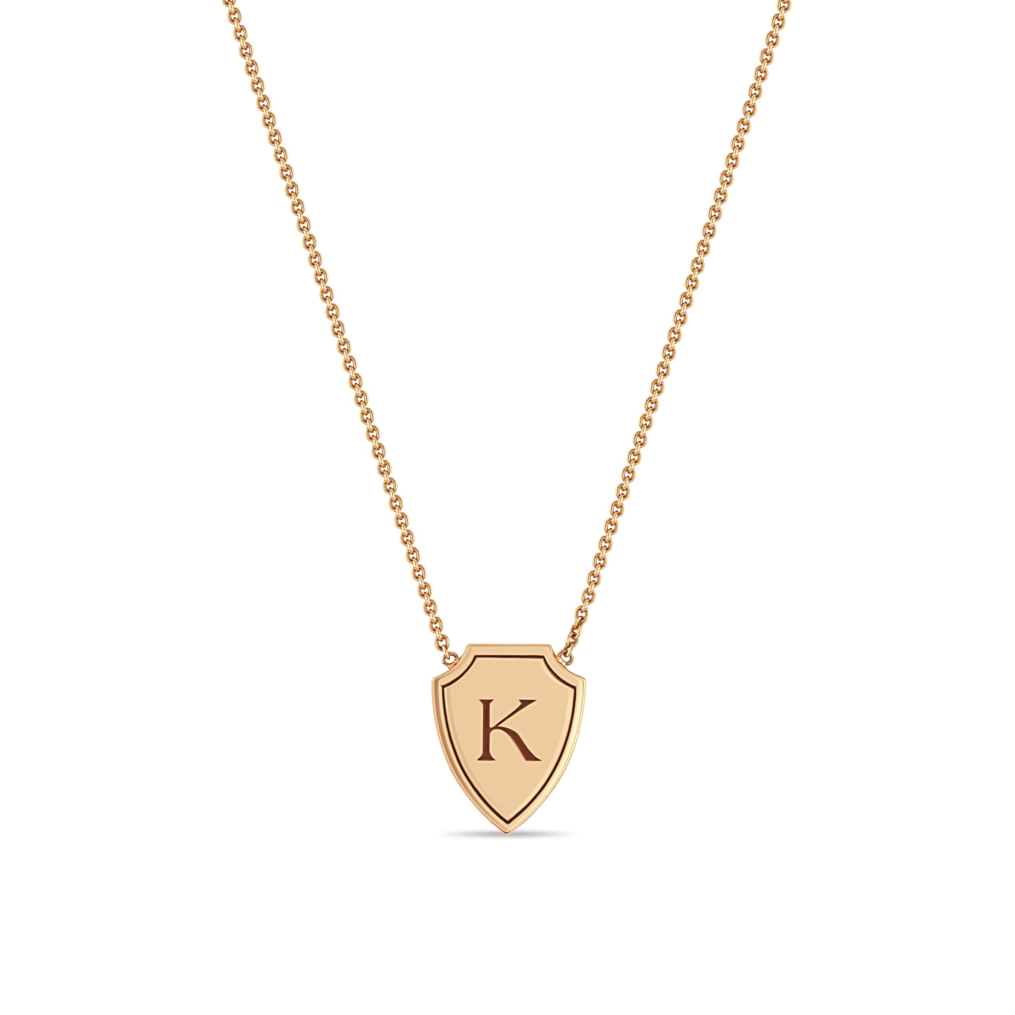 Zoë Chicco 14k Gold Initial Shield Necklace