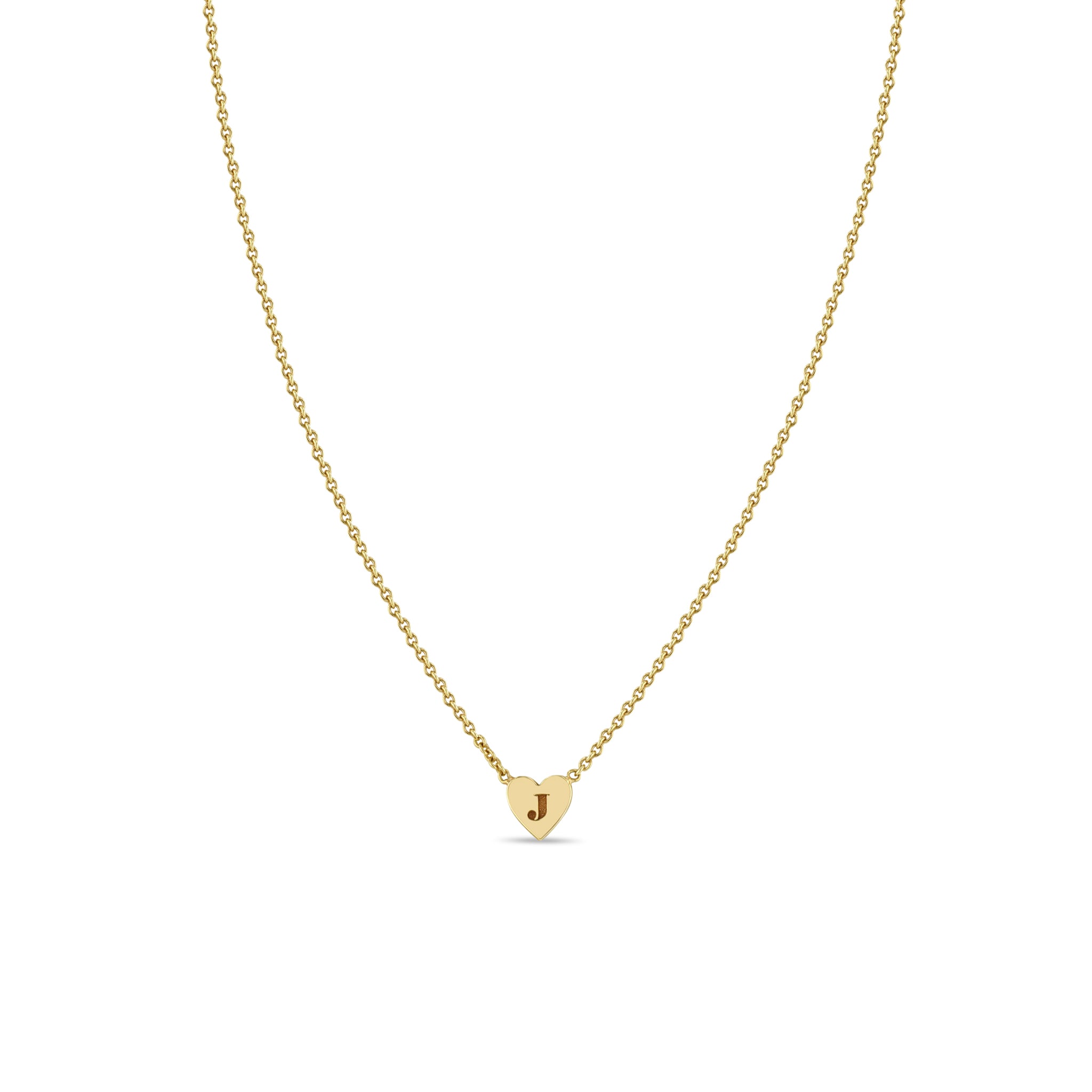 Zoë Chicco 14kt Gold Engraved Initial Heart Necklace