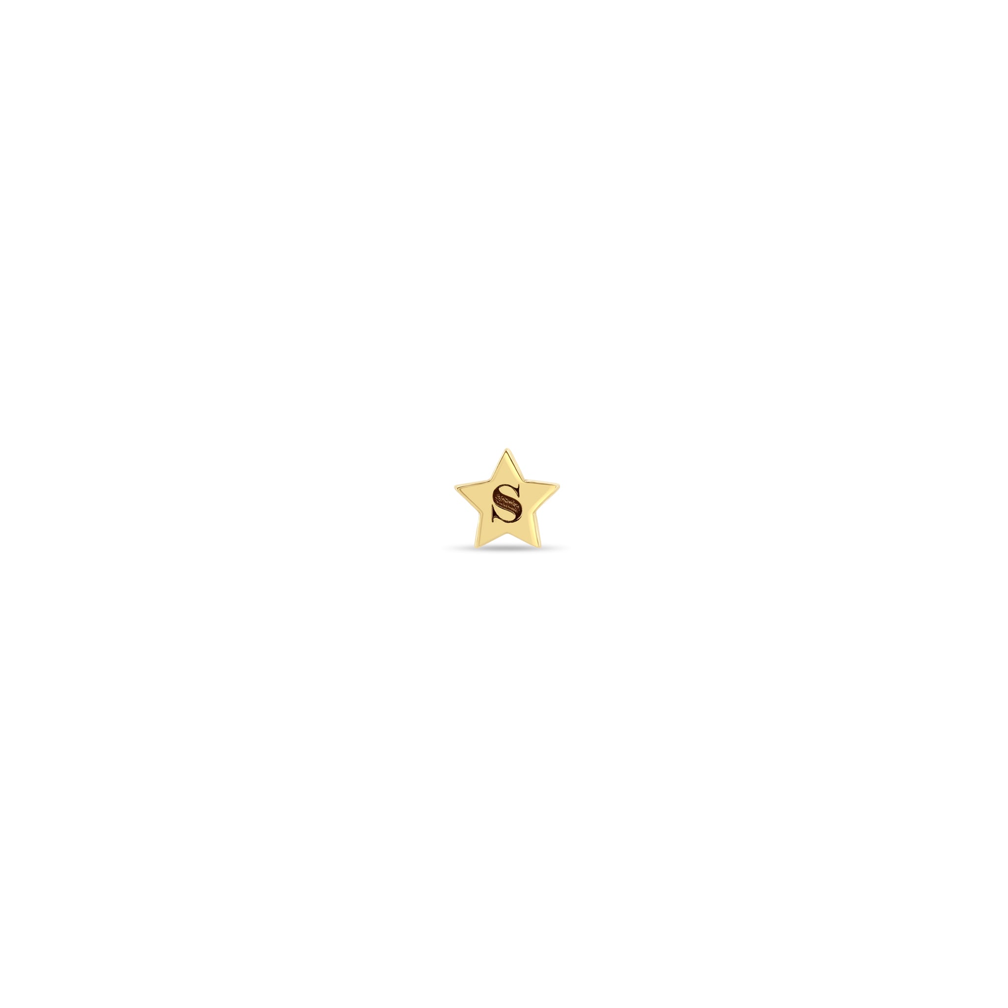 Zoë Chicco 14kt Gold Tiny Initial Star Stud