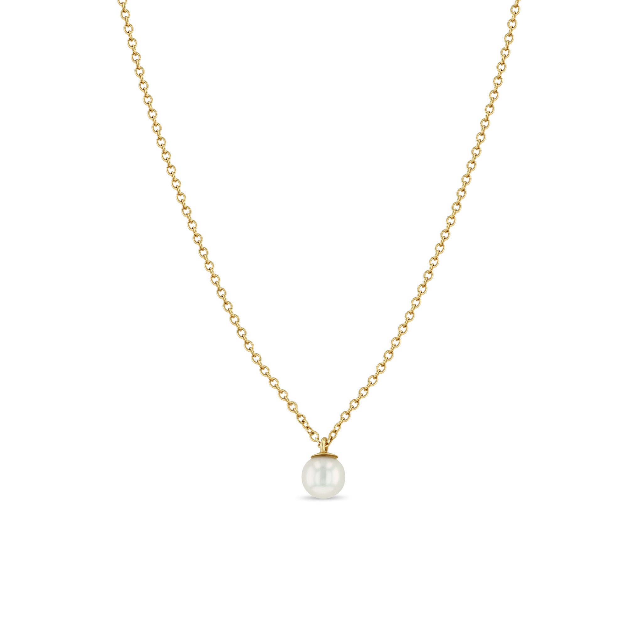 Zoë Chicco 14k Gold Small Pearl Pendant Necklace