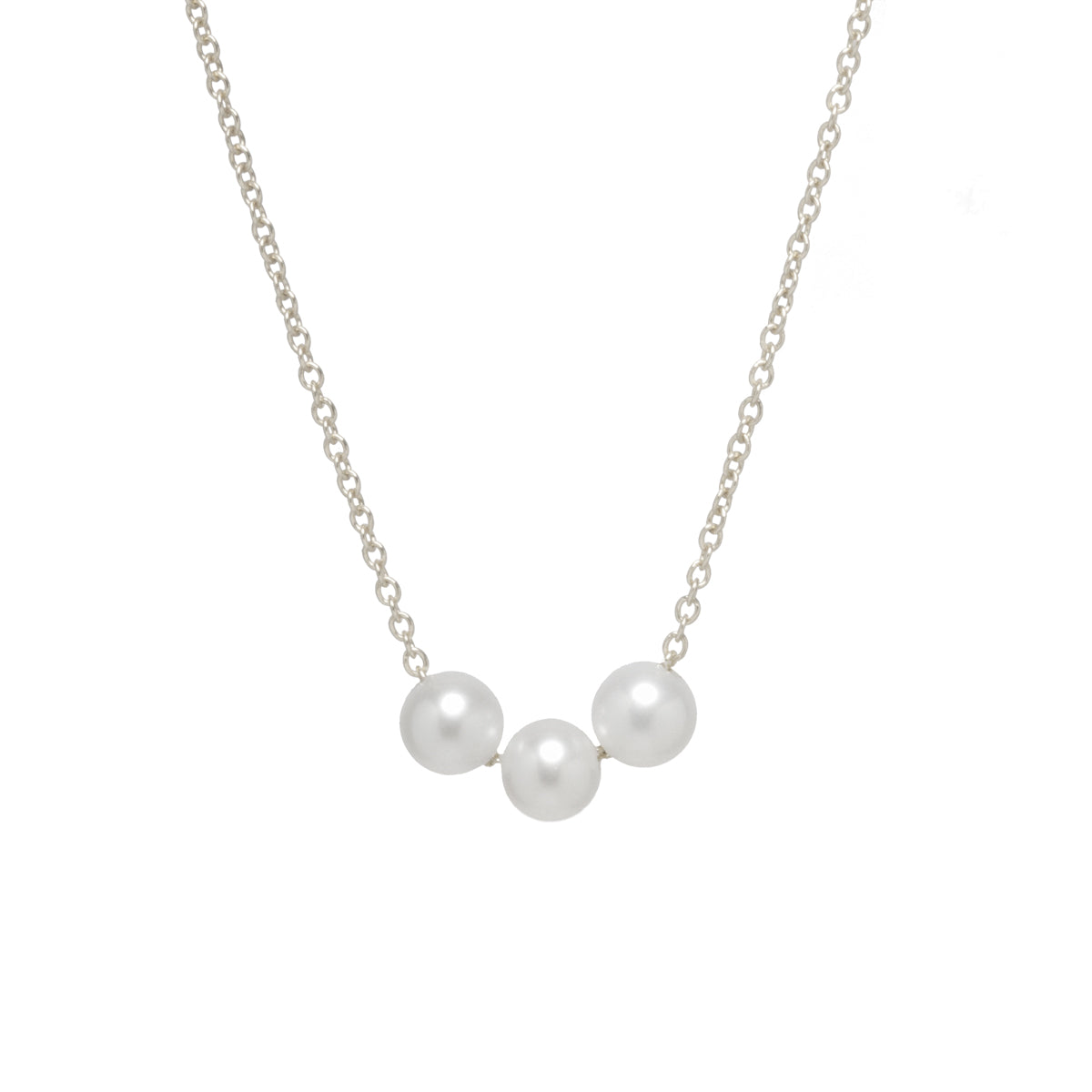 Zoë Chicco 14kt White Gold 3 Small Pearl Necklace