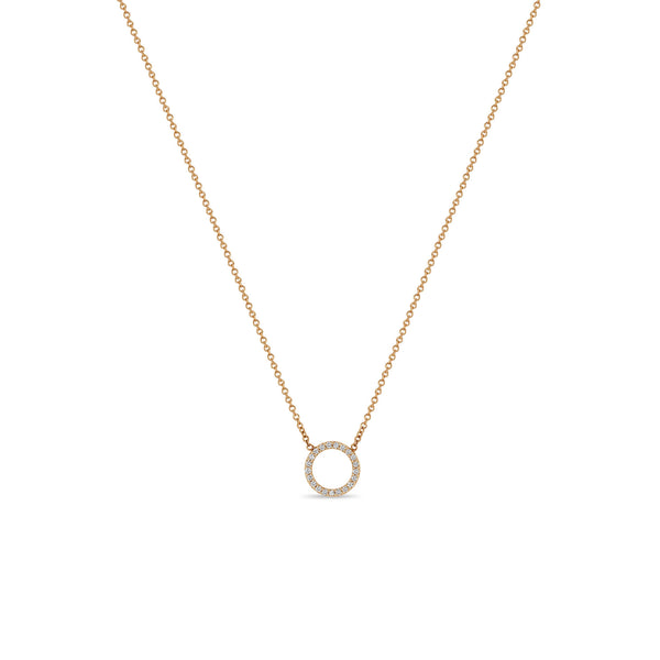 Zoë Chicco 14k Gold Pavé Diamond Circle Necklace