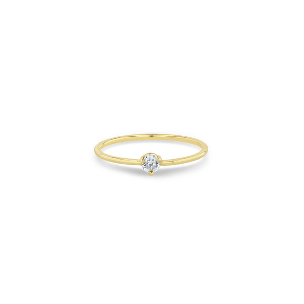 Zoë Chicco 14k Gold Single 3mm Prong Diamond Solitaire Ring