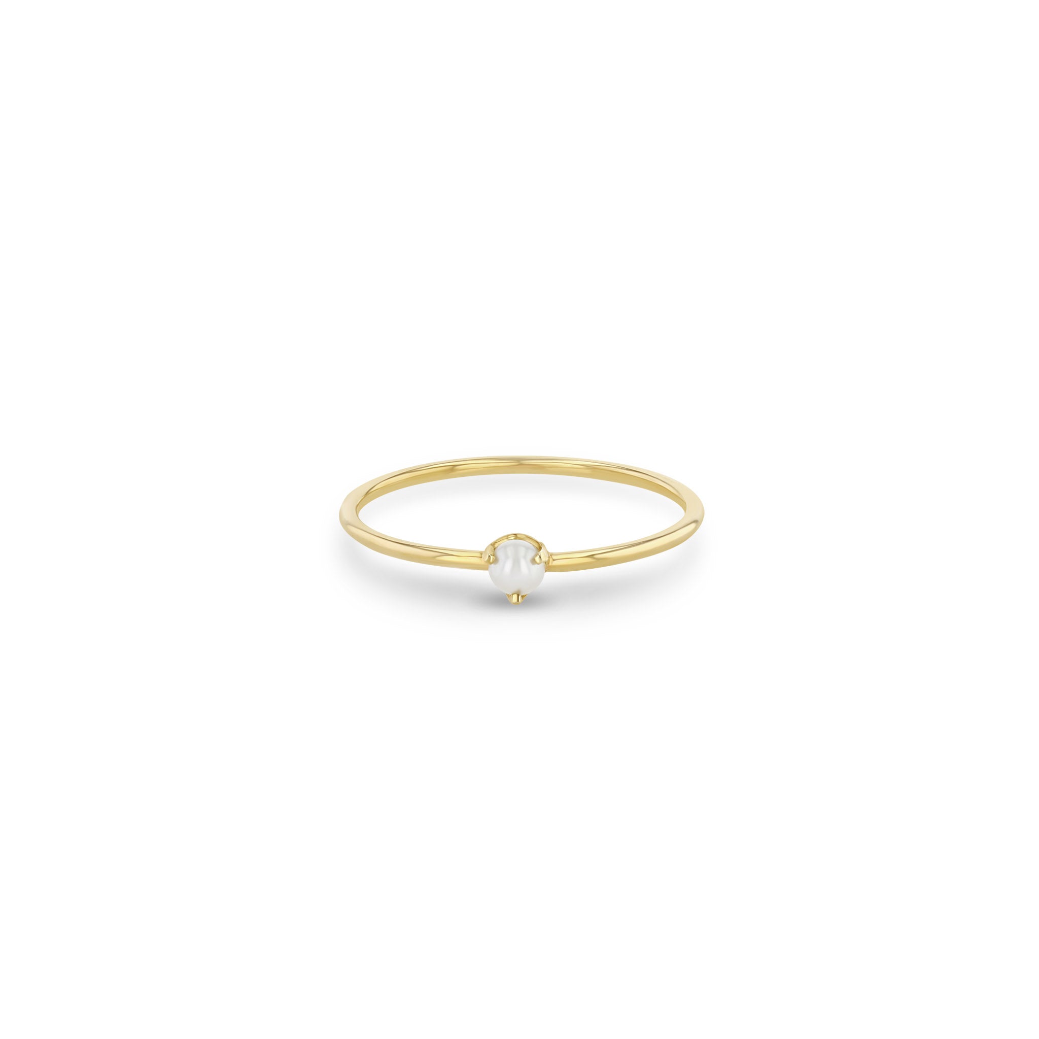 Zoë Chicco 14k Gold Single 2mm Prong Pearl Ring