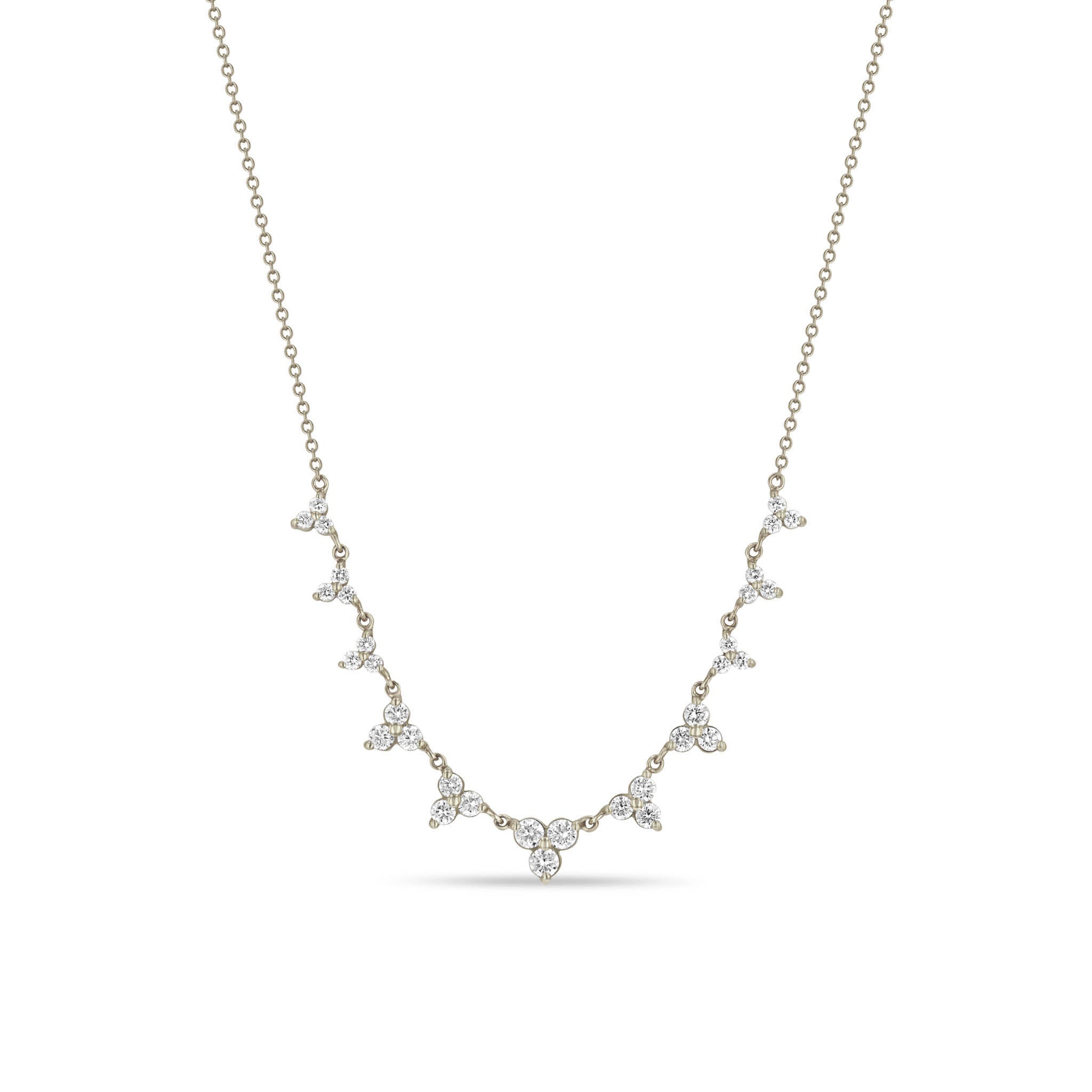 Zoë Chicco 14k Gold 11 Linked Graduated Diamond Trio Necklace