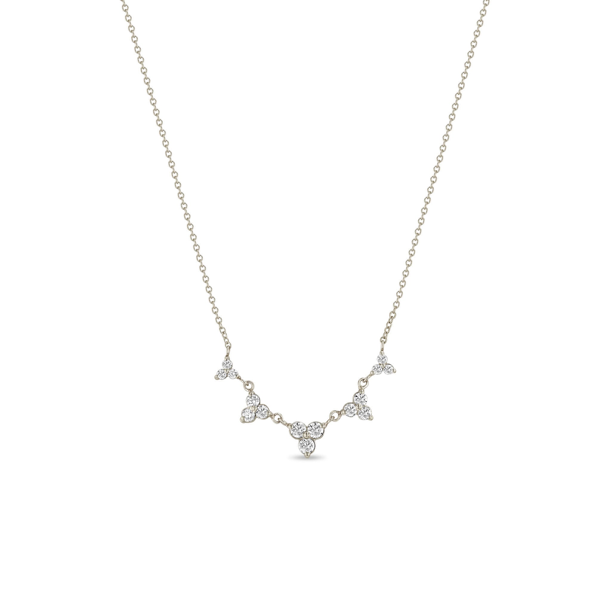 Zoë Chicco 14k Gold 5 Linked Graduated Diamond Trio Necklace