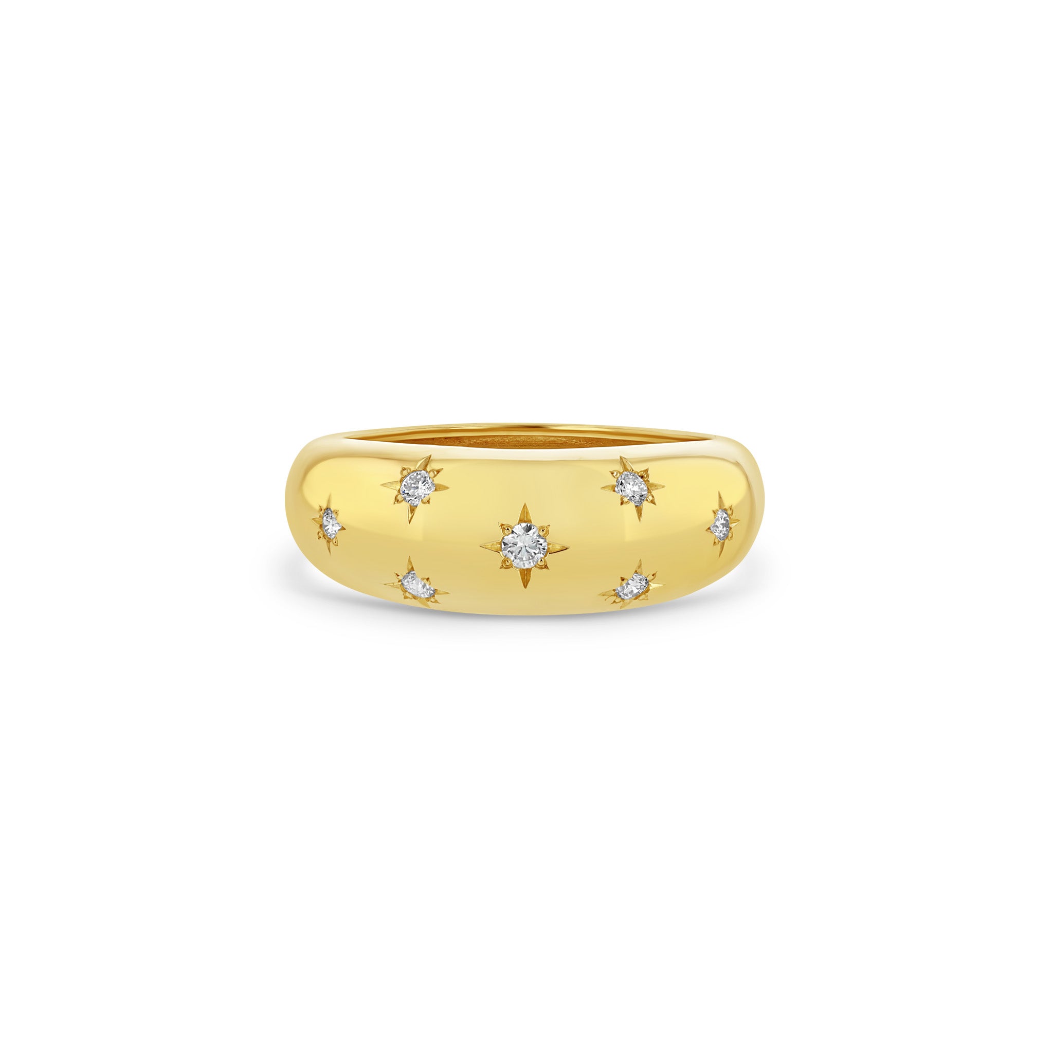Zoë Chicco 14k Gold Scattered Star Set Diamonds Small Aura Ring