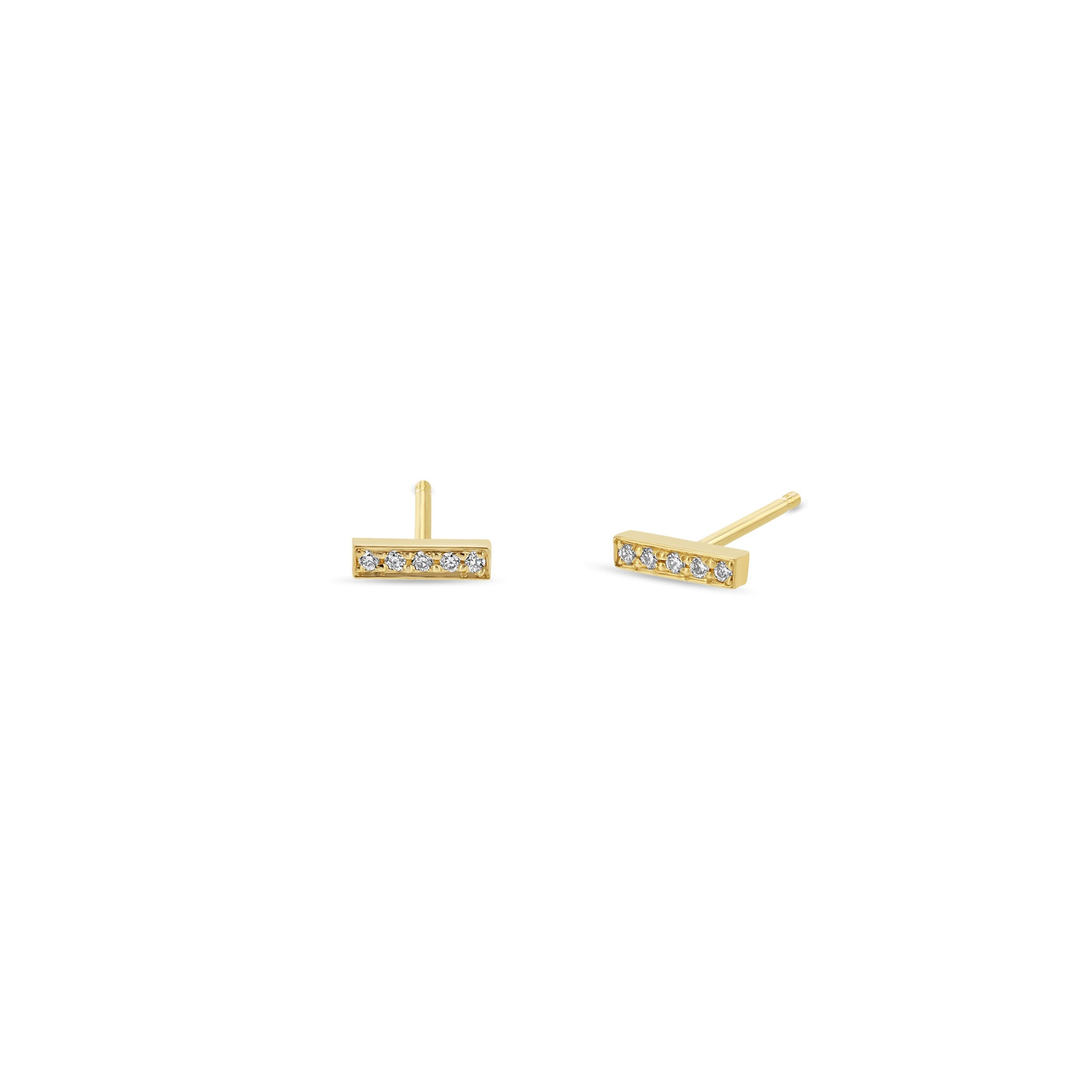 Zoë Chicco 14k Gold Pavé Diamond Bar Stud Earrings