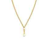 Zoë Chicco 14k Gold Small Curb Chain Necklace with Fob Clasp Drop