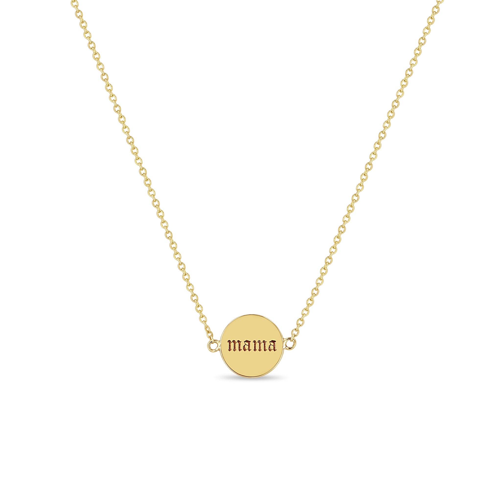 Zoë Chicco 14k Gold mama & boss Double-Sided Disc Necklace - mama side shown