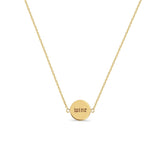 Zoë Chicco 14k Gold wine & weed Double-Sided Disc Necklace - wine side shown