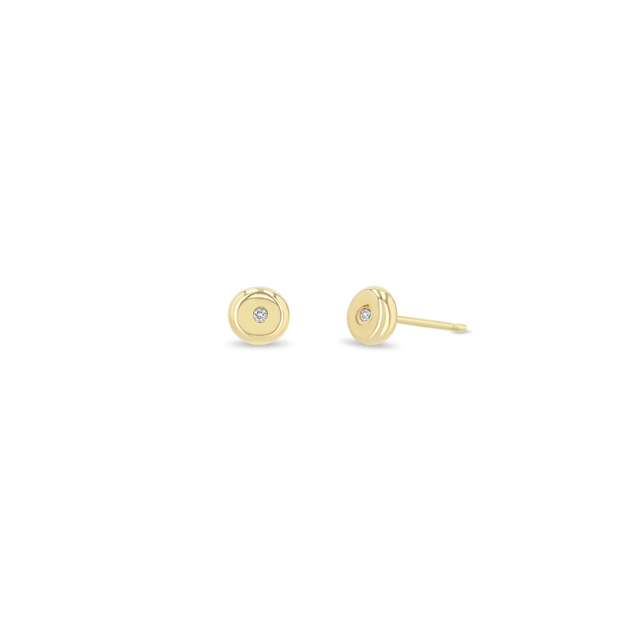 Zoë Chicco 14k Gold Small Diamond Nugget Stud Earrings