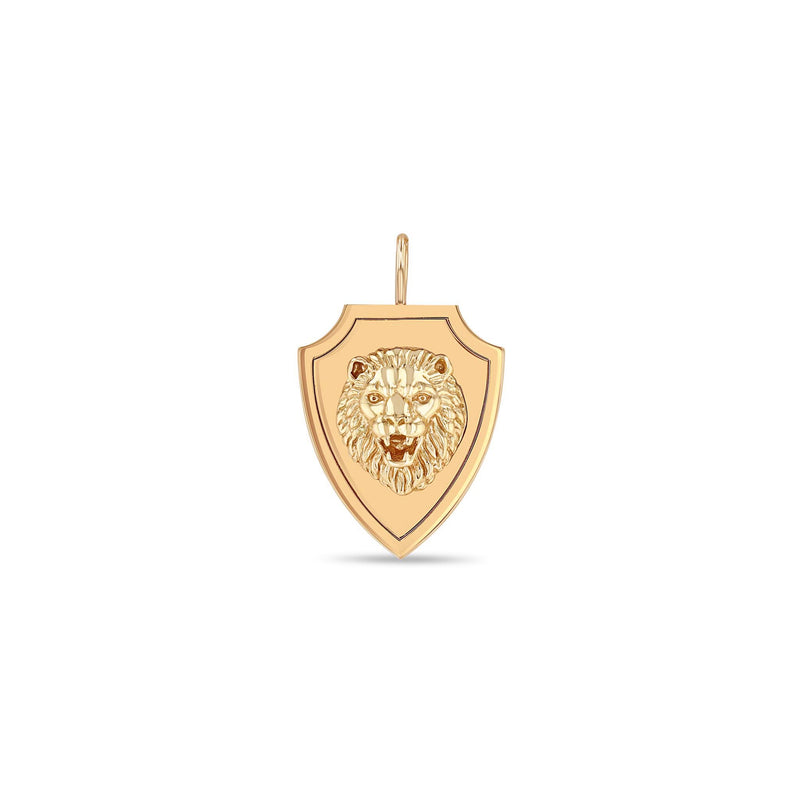 Zoë Chicco 14k Gold Lion Head Shield Charm Pendant