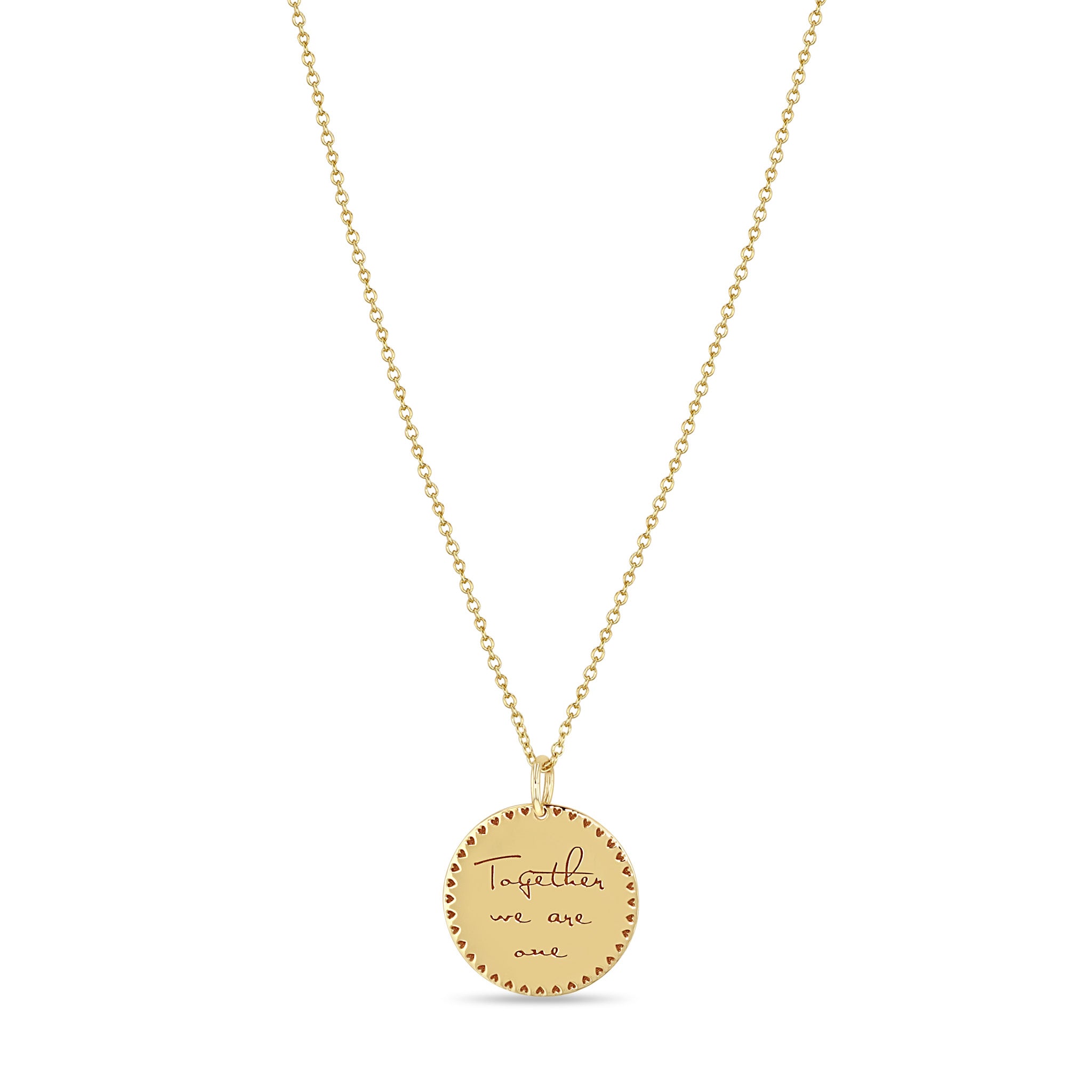 Zoe Chicco 14kt Gold Small Mantra Cable Chain Necklace