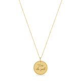 Zoë Chicco 14k Gold Small Mantra Star Border Necklace on Bar & Cable Chain engraved with "Trust the path"
