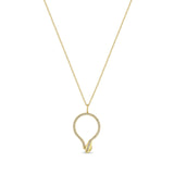 Zoë Chicco 14k Gold Pavé Diamond Curved Snake Pendant Necklace