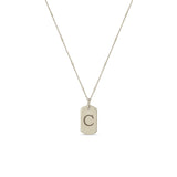 14k Engraved Initial Letter X-Small Dog Tag Necklace
