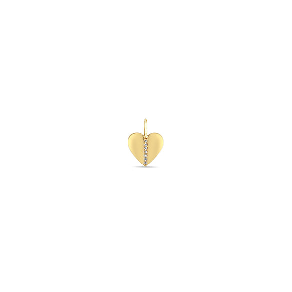 Zoë Chicco 14k Yellow Gold Pavé Diamond Line Heart Charm Pendant