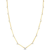 Zoë Chicco 14k Gold Linked Bar & Graduated Diamond Necklace