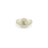 Zoë Chicco 14kt Gold Engraved Initial Oval Signet Ring