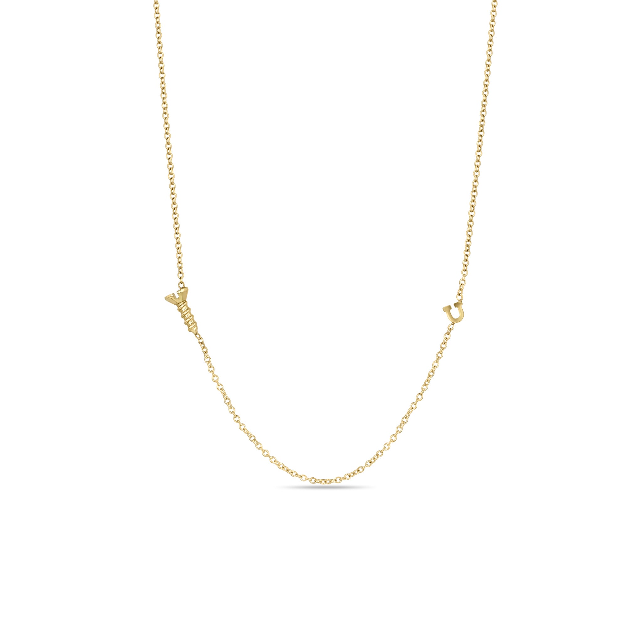 Zoë Chicco 14k Gold Screw "U" Station Chain Necklace