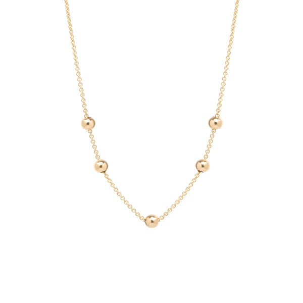 14k 5 Sliding Gold Bead Necklace - SALE
