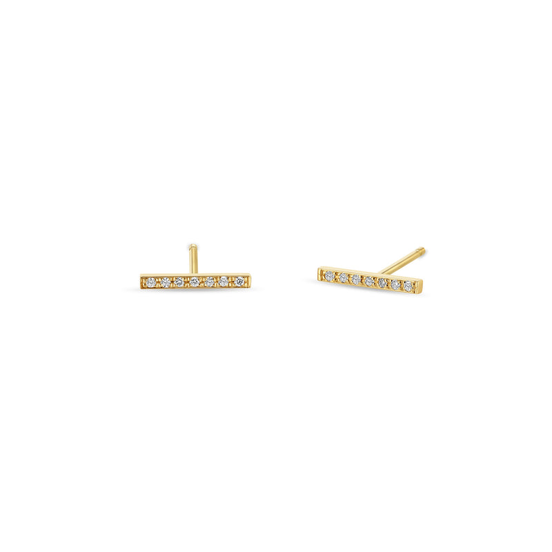Zoë Chicco 14k Gold Pavé Diamond 9.5mm Bar Stud Earrings