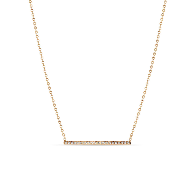 Zoë Chicco 14k Gold Pavé Diamond Thin Bar Necklace