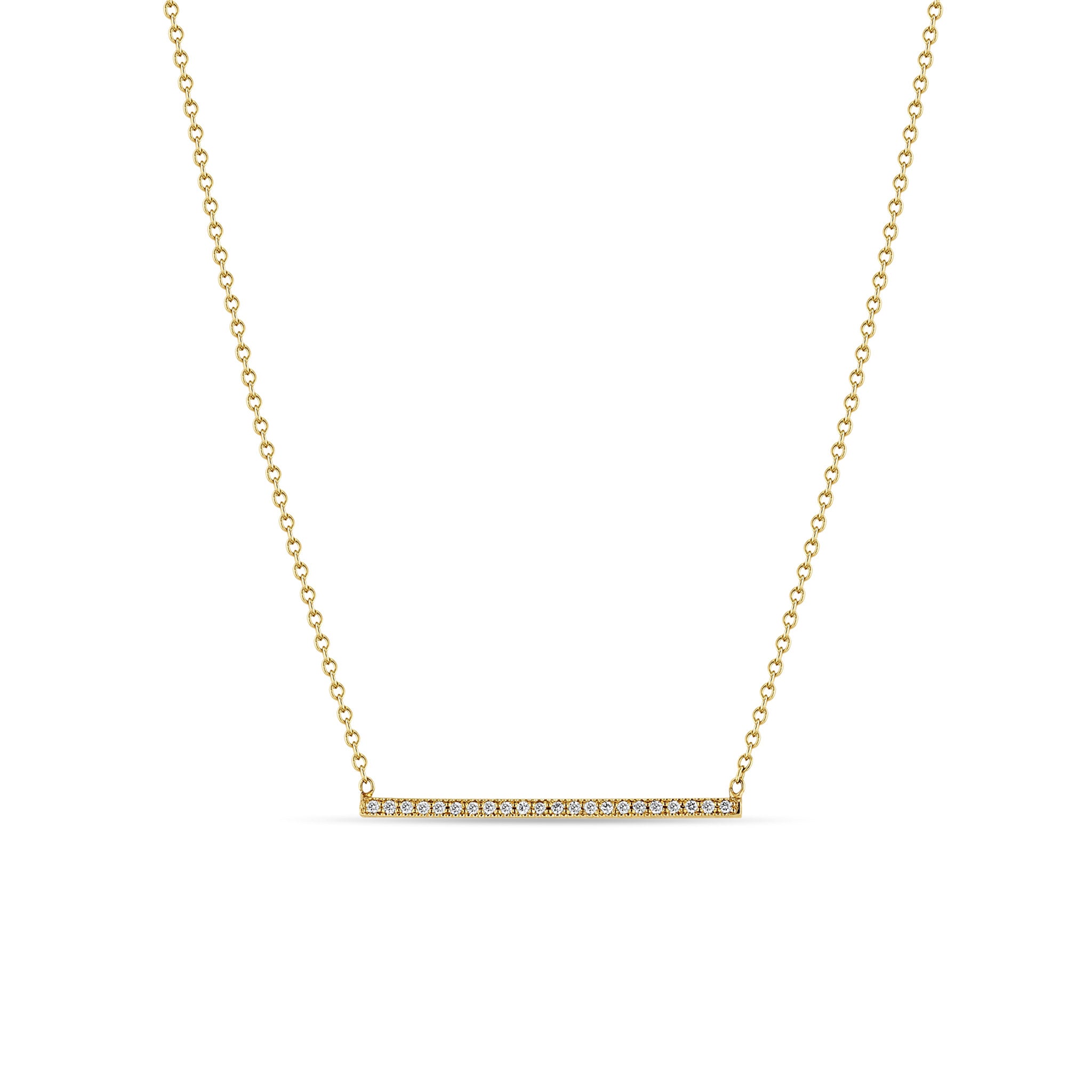 Zoë Chicco 14k Gold Pavé Diamond Thin Bar Necklace