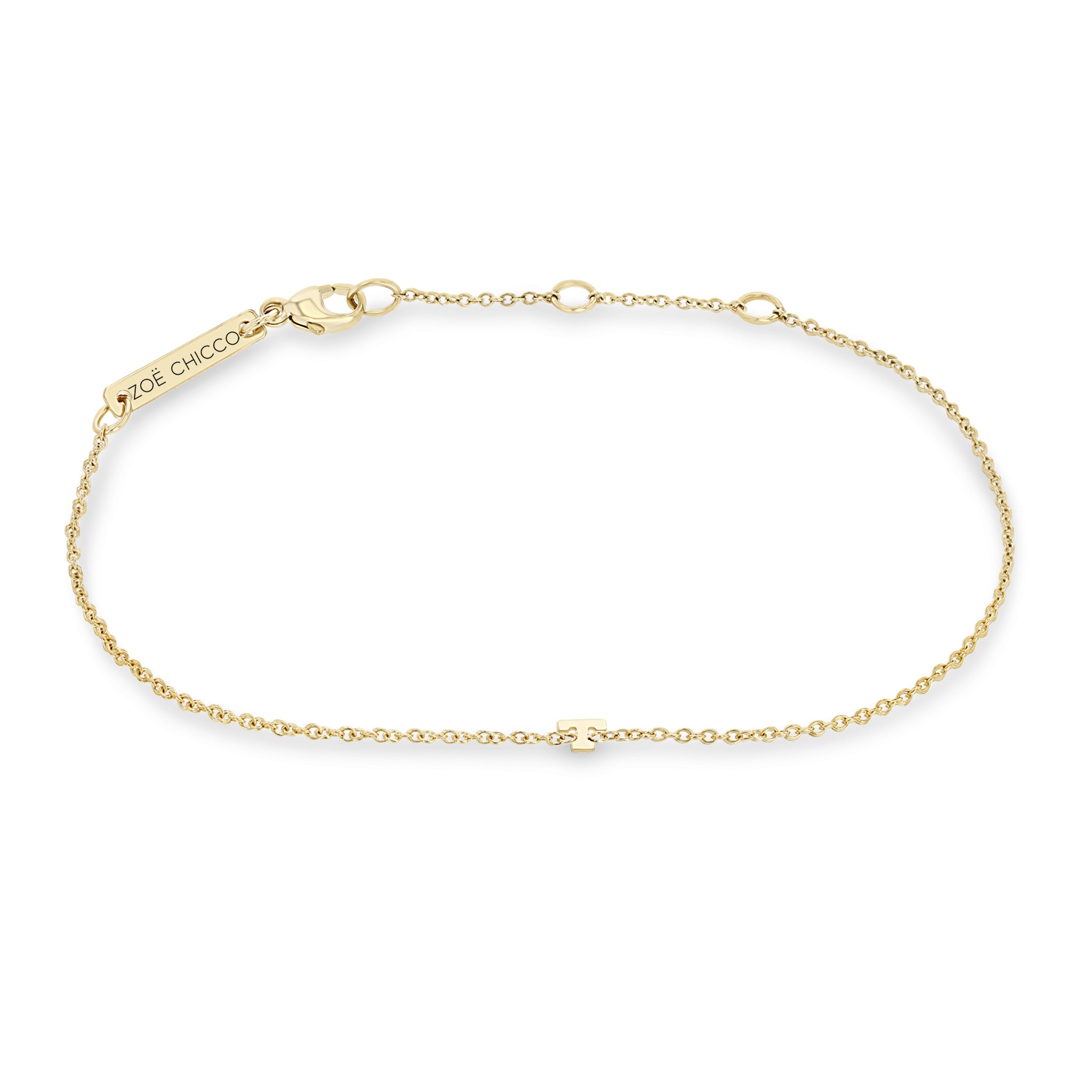 Zoë Chicco 14kt Gold Itty Bitty Letter Bracelet
