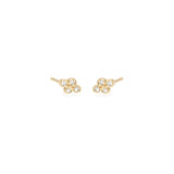 Zoë Chicco 14k Gold Tiny Quad Diamond Bezel Stud Earrings